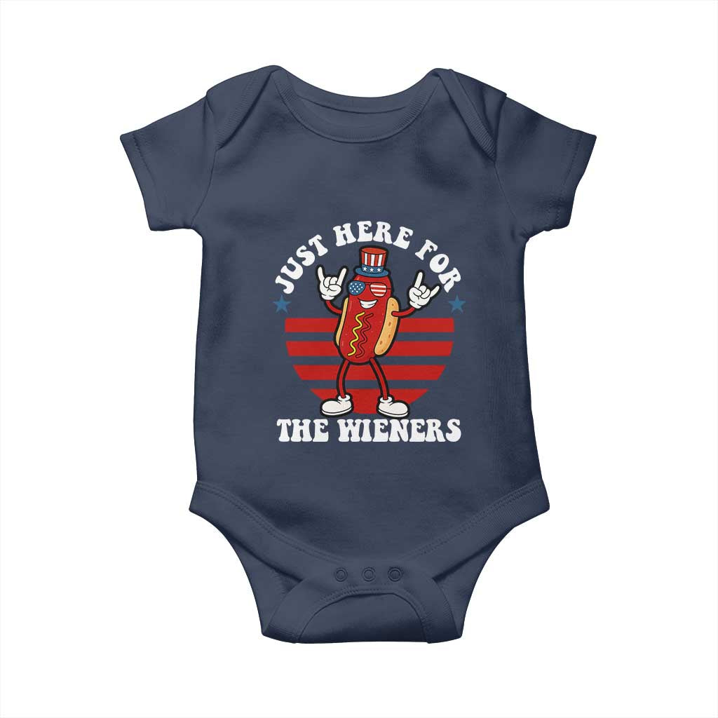 Funny 4th Of July Baby Onesie I'm Just Here for The Wieners Hot Dog - Wonder Print Shop