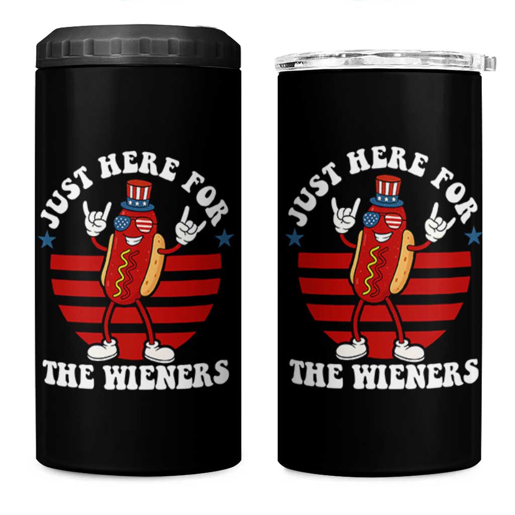 Funny 4th Of July 4 in 1 Can Cooler Tumbler I'm Just Here for The Wieners Hot Dog - Wonder Print Shop