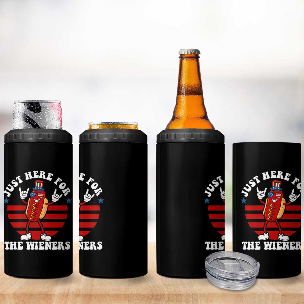 Funny 4th Of July 4 in 1 Can Cooler Tumbler I'm Just Here for The Wieners Hot Dog - Wonder Print Shop