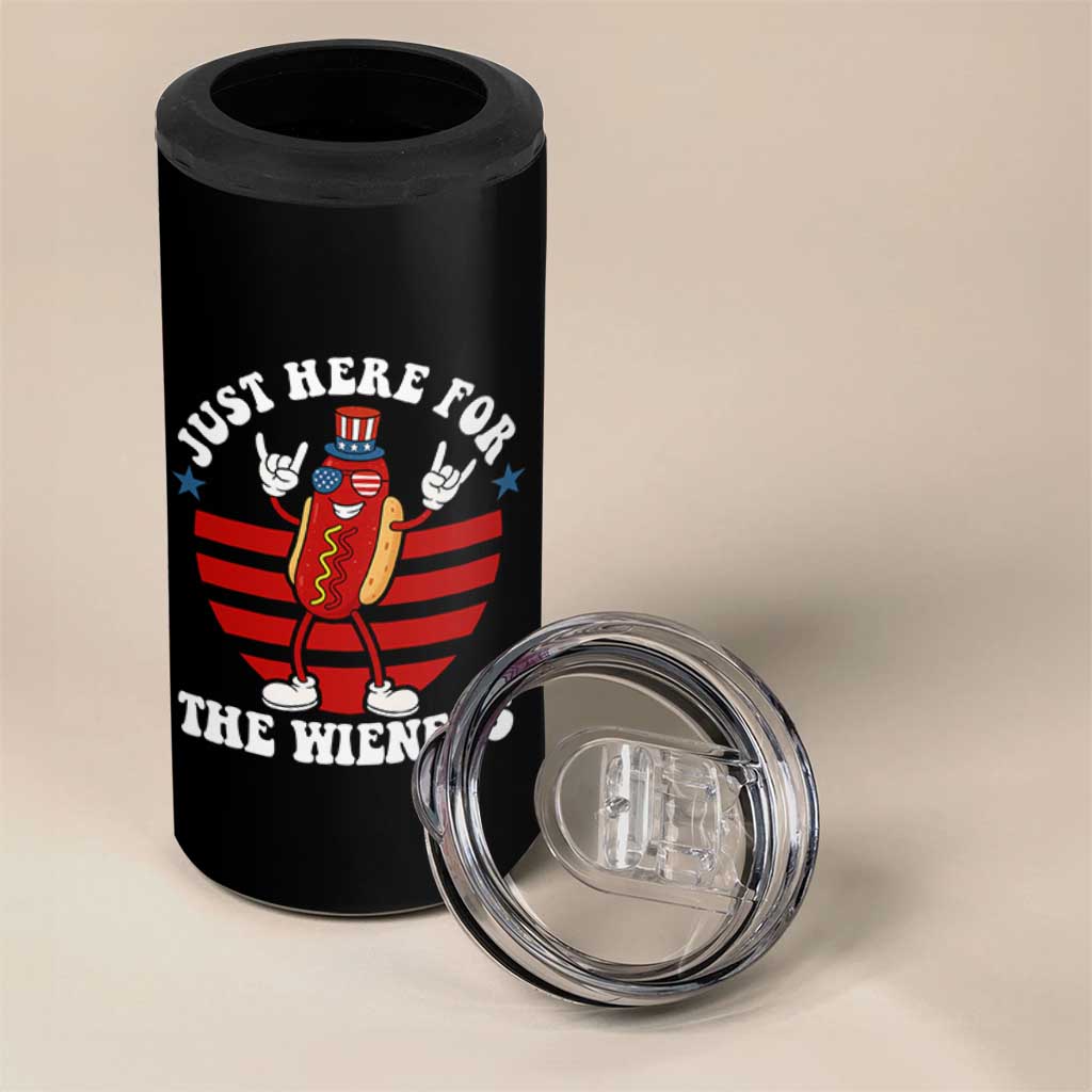 Funny 4th Of July 4 in 1 Can Cooler Tumbler I'm Just Here for The Wieners Hot Dog - Wonder Print Shop