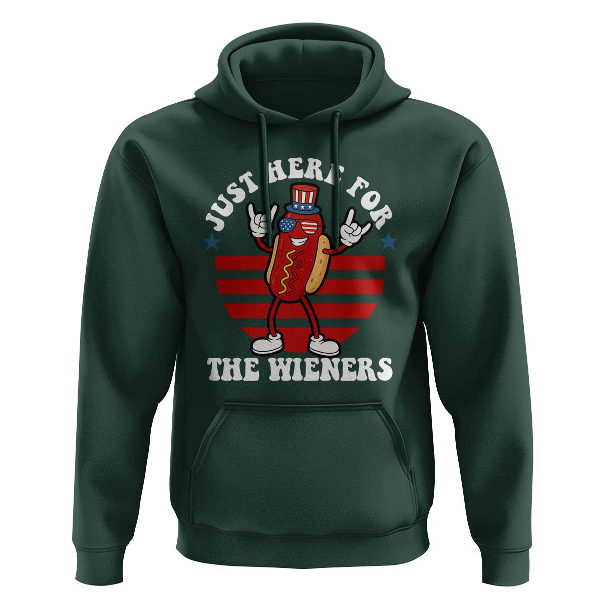 Funny 4th Of July Hoodie I'm Just Here for The Wieners Hot Dog - Wonder Print Shop