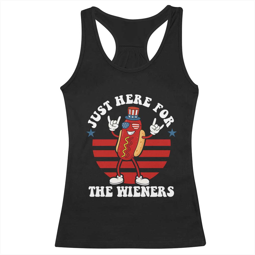 Funny 4th Of July Racerback Tank Top I'm Just Here for The Wieners Hot Dog - Wonder Print Shop