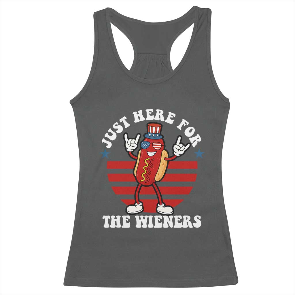 Funny 4th Of July Racerback Tank Top I'm Just Here for The Wieners Hot Dog - Wonder Print Shop