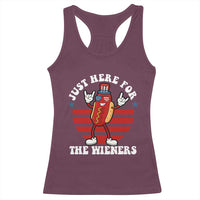 Funny 4th Of July Racerback Tank Top I'm Just Here for The Wieners Hot Dog - Wonder Print Shop