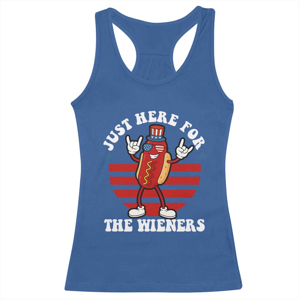 Funny 4th Of July Racerback Tank Top I'm Just Here for The Wieners Hot Dog - Wonder Print Shop