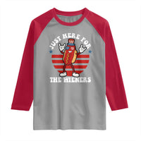 Funny 4th Of July Raglan Shirt I'm Just Here for The Wieners Hot Dog - Wonder Print Shop