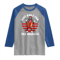Funny 4th Of July Raglan Shirt I'm Just Here for The Wieners Hot Dog - Wonder Print Shop