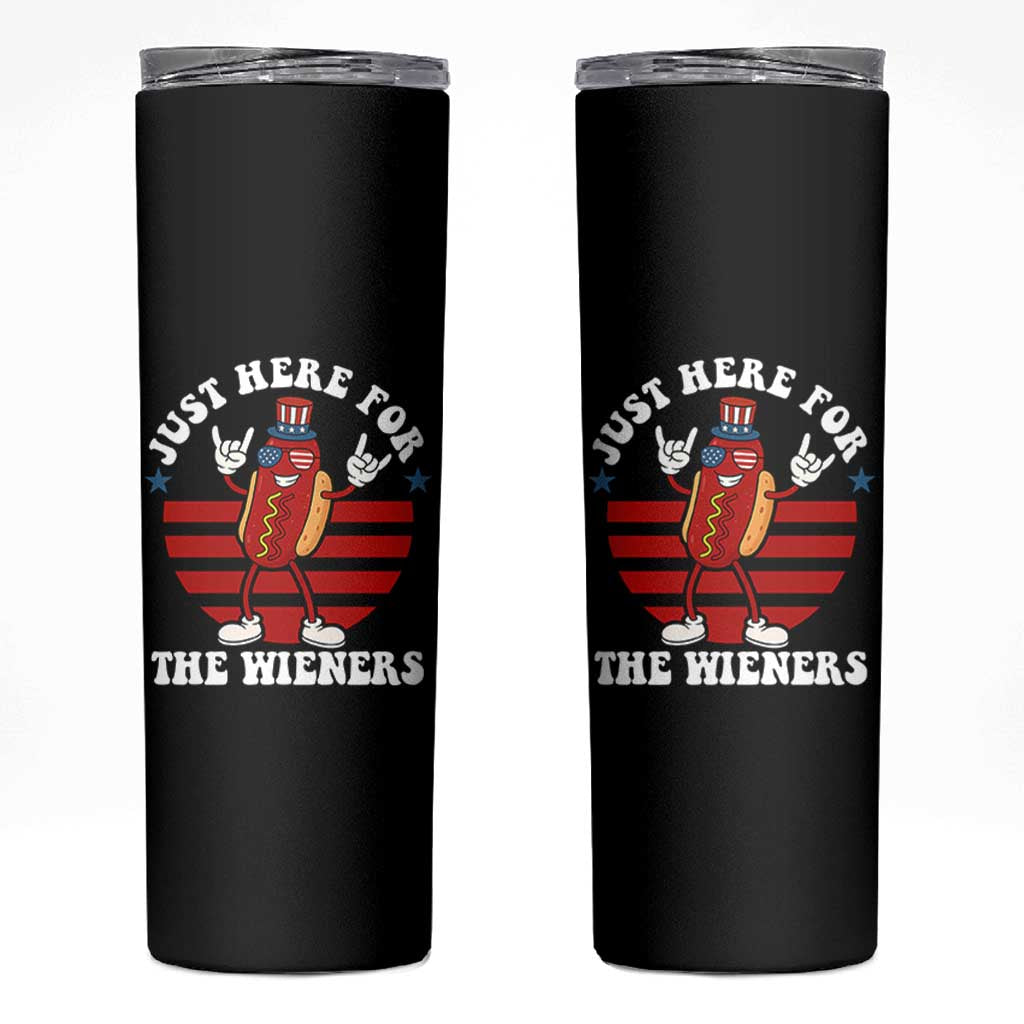 Funny 4th Of July Skinny Tumbler I'm Just Here for The Wieners Hot Dog - Wonder Print Shop