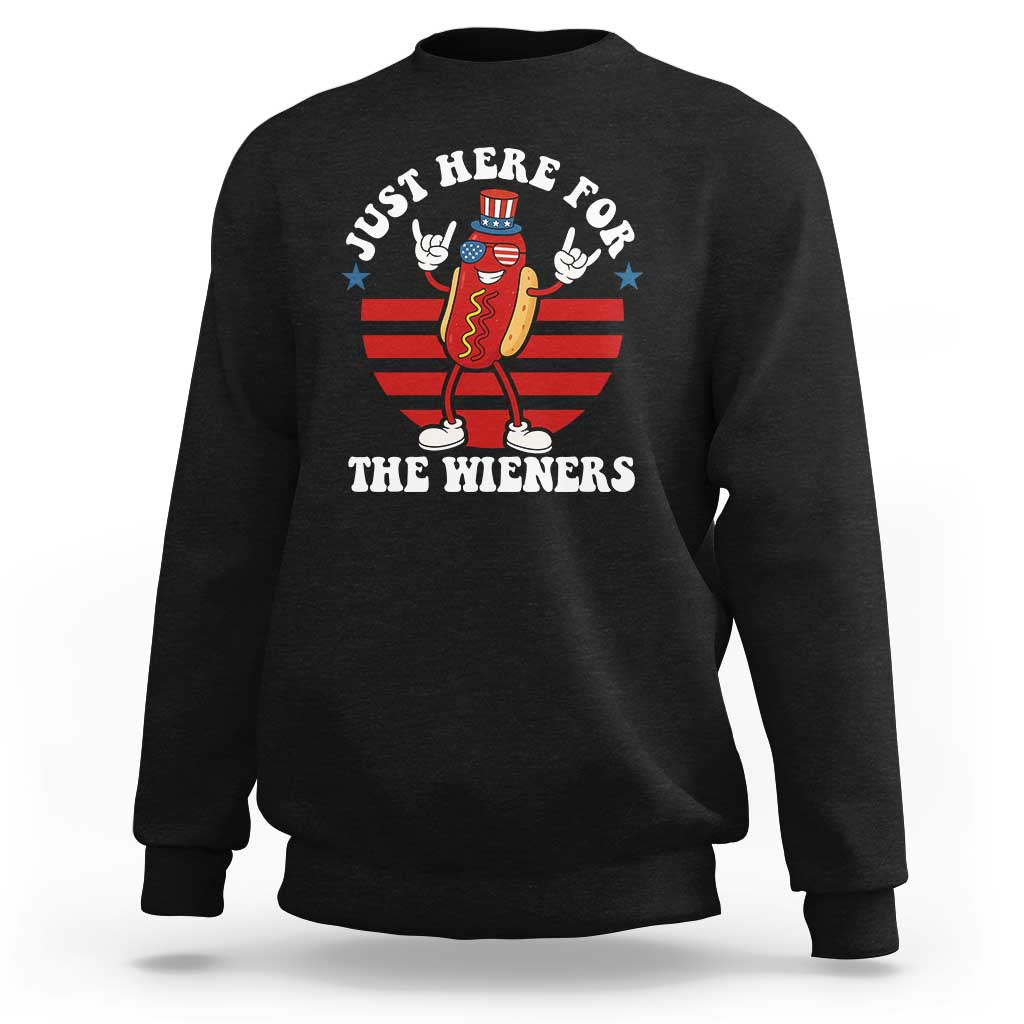 Funny 4th Of July Sweatshirt I'm Just Here for The Wieners Hot Dog - Wonder Print Shop