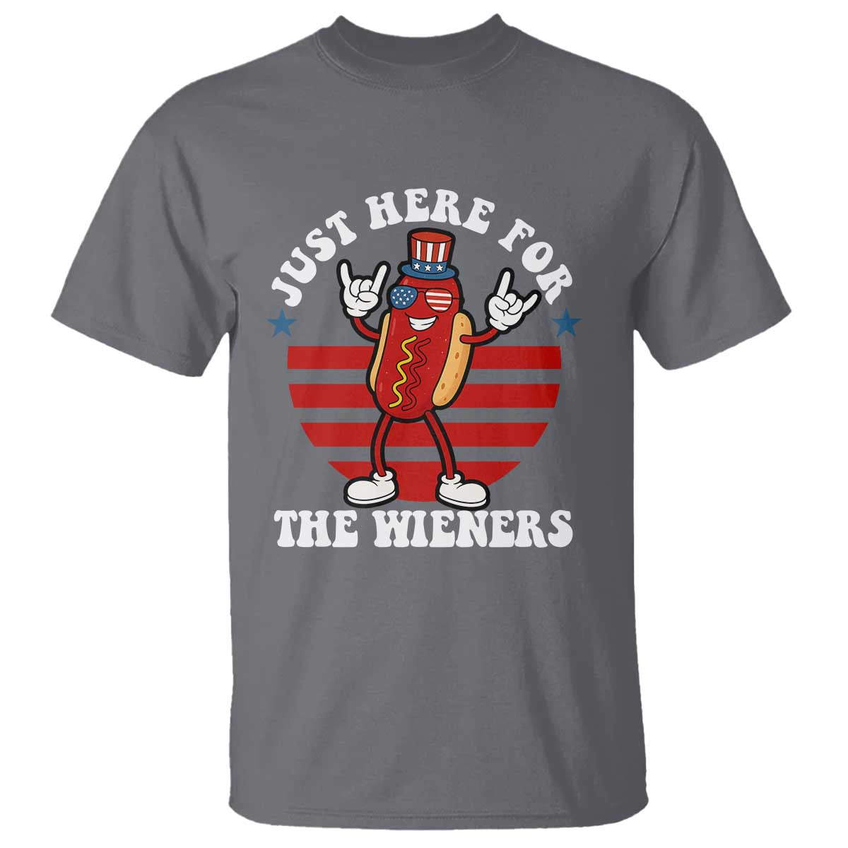 Funny 4th Of July T Shirt I'm Just Here for The Wieners Hot Dog - Wonder Print Shop