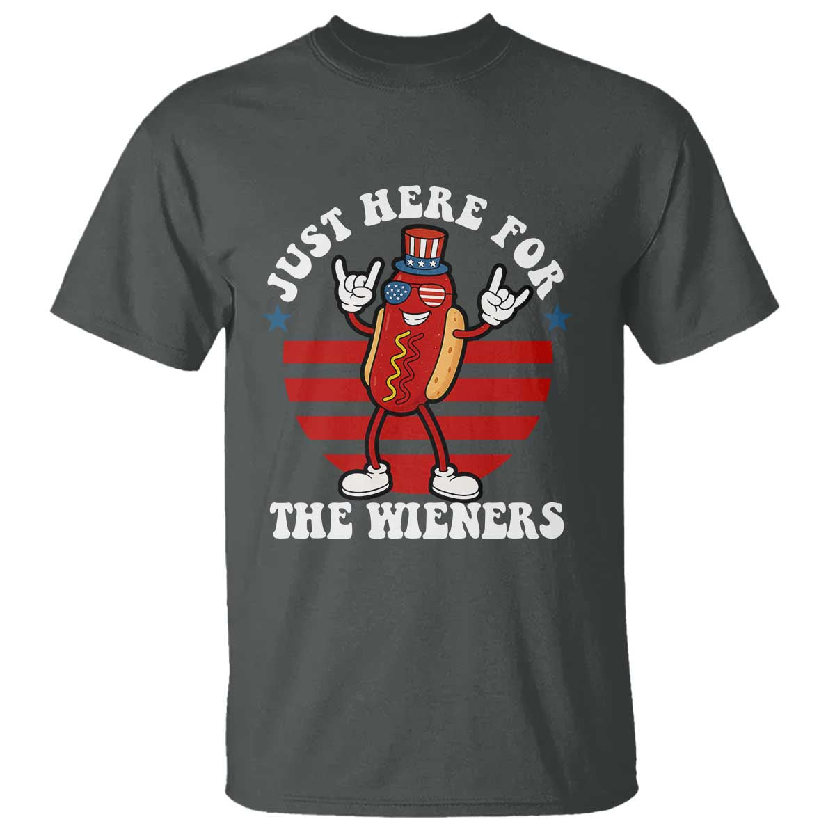 Funny 4th Of July T Shirt I'm Just Here for The Wieners Hot Dog - Wonder Print Shop