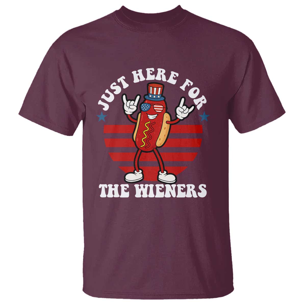 Funny 4th Of July T Shirt I'm Just Here for The Wieners Hot Dog - Wonder Print Shop