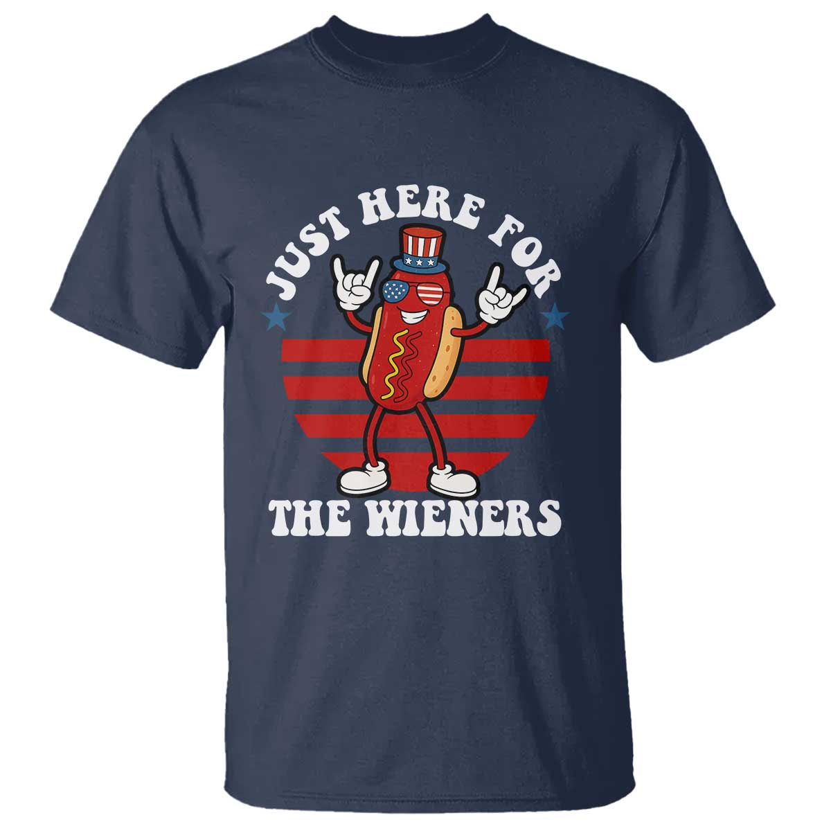Funny 4th Of July T Shirt I'm Just Here for The Wieners Hot Dog - Wonder Print Shop