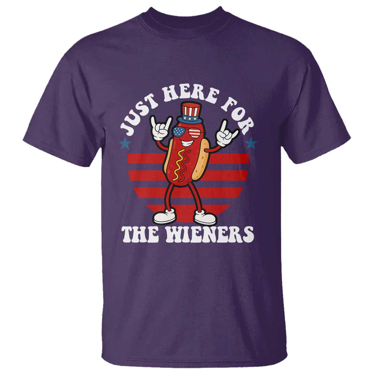 Funny 4th Of July T Shirt I'm Just Here for The Wieners Hot Dog - Wonder Print Shop