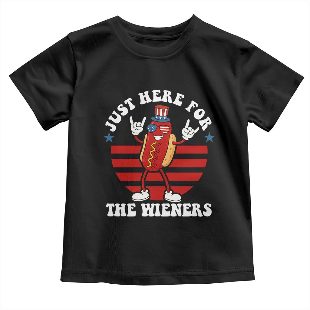 Funny 4th Of July Toddler T Shirt I'm Just Here for The Wieners Hot Dog - Wonder Print Shop