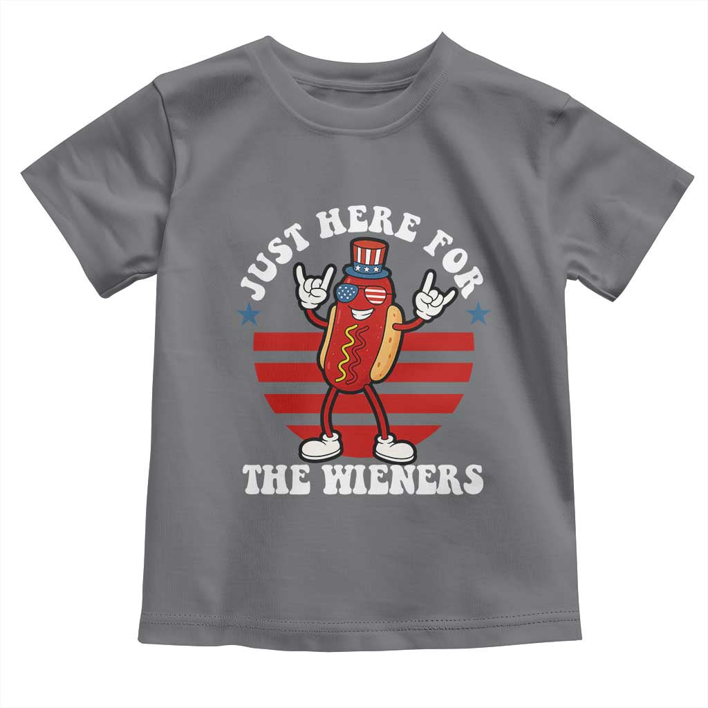 Funny 4th Of July Toddler T Shirt I'm Just Here for The Wieners Hot Dog - Wonder Print Shop
