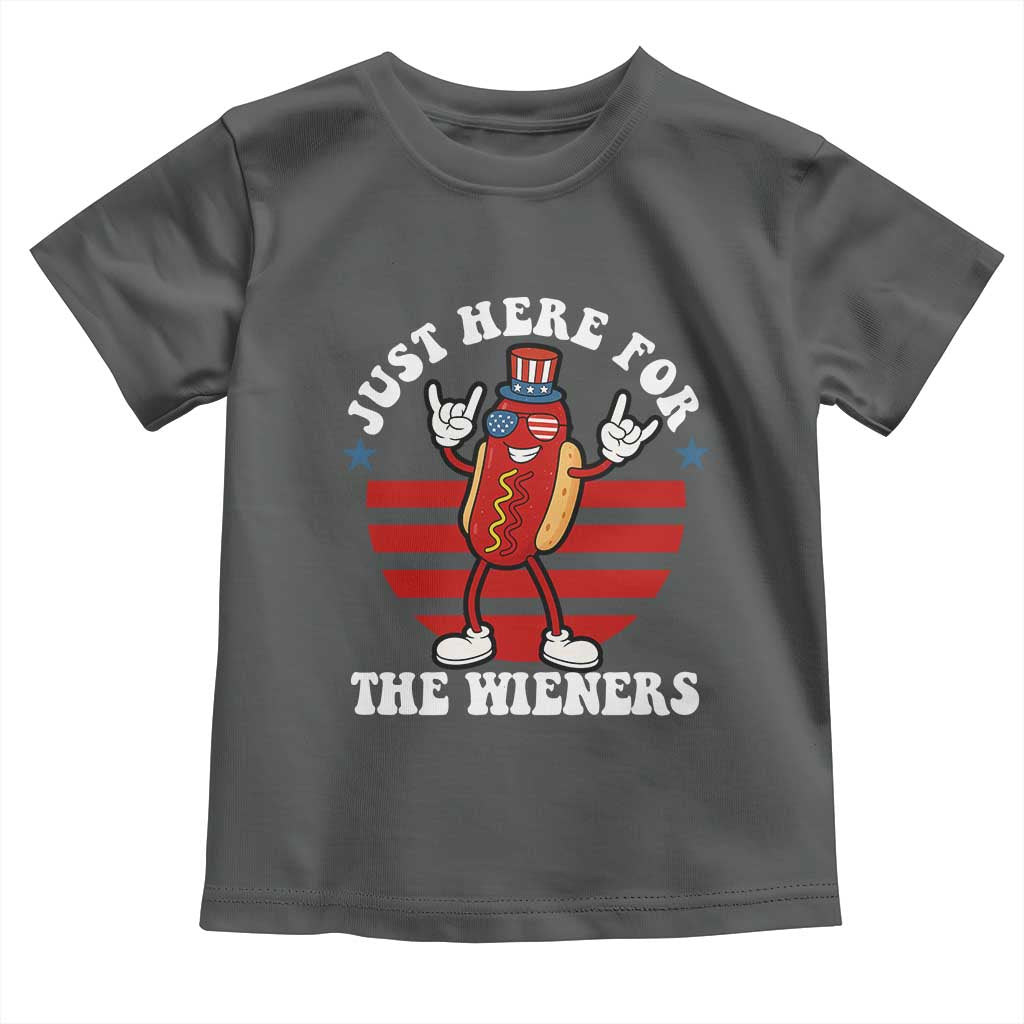 Funny 4th Of July Toddler T Shirt I'm Just Here for The Wieners Hot Dog - Wonder Print Shop