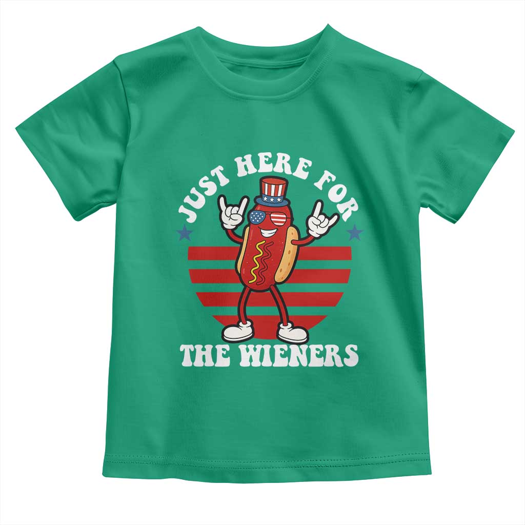 Funny 4th Of July Toddler T Shirt I'm Just Here for The Wieners Hot Dog - Wonder Print Shop
