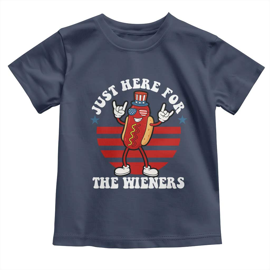 Funny 4th Of July Toddler T Shirt I'm Just Here for The Wieners Hot Dog - Wonder Print Shop