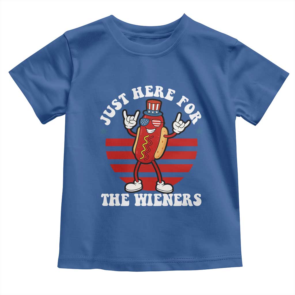 Funny 4th Of July Toddler T Shirt I'm Just Here for The Wieners Hot Dog - Wonder Print Shop