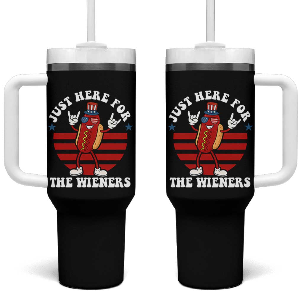 Funny 4th Of July Tumbler With Handle I'm Just Here for The Wieners Hot Dog - Wonder Print Shop