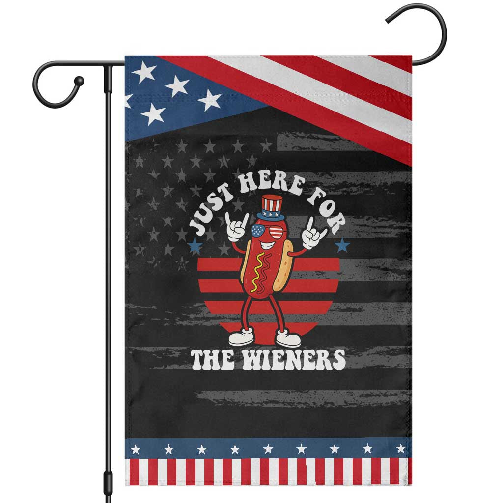 Funny 4th Of July Garden Flag I'm Just Here for The Wieners Hot Dog