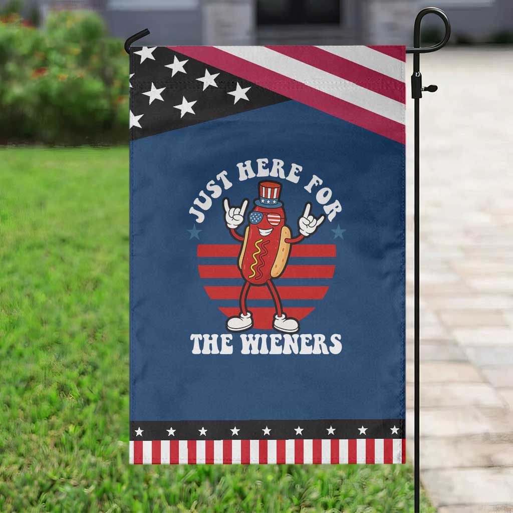 Funny 4th Of July Garden Flag I'm Just Here for The Wieners Hot Dog