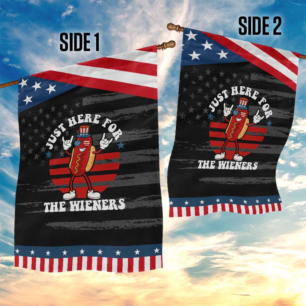 Funny 4th Of July Garden Flag I'm Just Here for The Wieners Hot Dog