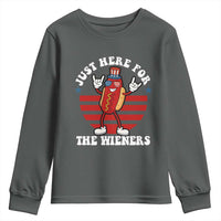 Funny 4th Of July Youth Sweatshirt I'm Just Here for The Wieners Hot Dog - Wonder Print Shop