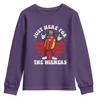 Funny 4th Of July Youth Sweatshirt I'm Just Here for The Wieners Hot Dog - Wonder Print Shop