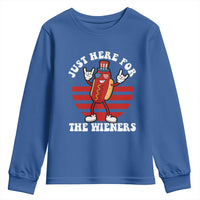 Funny 4th Of July Youth Sweatshirt I'm Just Here for The Wieners Hot Dog - Wonder Print Shop