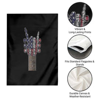 Rock On Skeleton Hand Guitar Garden Flag Retro American Flag Heavy Metal Guitarist - Wonder Print Shop