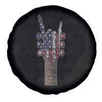 Rock On Skeleton Hand Guitar Spare Tire Cover Retro American Flag Heavy Metal Guitarist - Wonder Print Shop