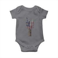 Rock On Skeleton Hand Guitar Baby Onesie Retro American Flag Heavy Metal Guitarist - Wonder Print Shop
