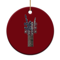 Rock On Skeleton Hand Guitar Ceramic Ornament Retro American Flag Heavy Metal Guitarist - Wonder Print Shop