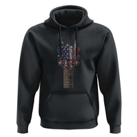 Rock On Skeleton Hand Guitar Hoodie Retro American Flag Heavy Metal Guitarist - Wonder Print Shop