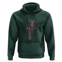 Rock On Skeleton Hand Guitar Hoodie Retro American Flag Heavy Metal Guitarist - Wonder Print Shop