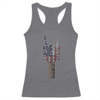 Rock On Skeleton Hand Guitar Racerback Tank Top Retro American Flag Heavy Metal Guitarist - Wonder Print Shop