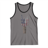 Rock On Skeleton Hand Guitar Tank Top Retro American Flag Heavy Metal Guitarist - Wonder Print Shop
