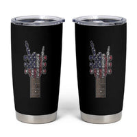 Rock On Skeleton Hand Guitar Tumbler Cup Retro American Flag Heavy Metal Guitarist - Wonder Print Shop