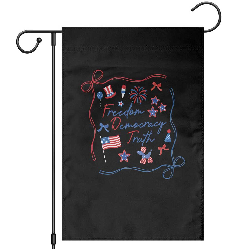 Patriotic Subtle FDT Garden Flag Coquette Bow Patriotic 4th of July - Wonder Print Shop