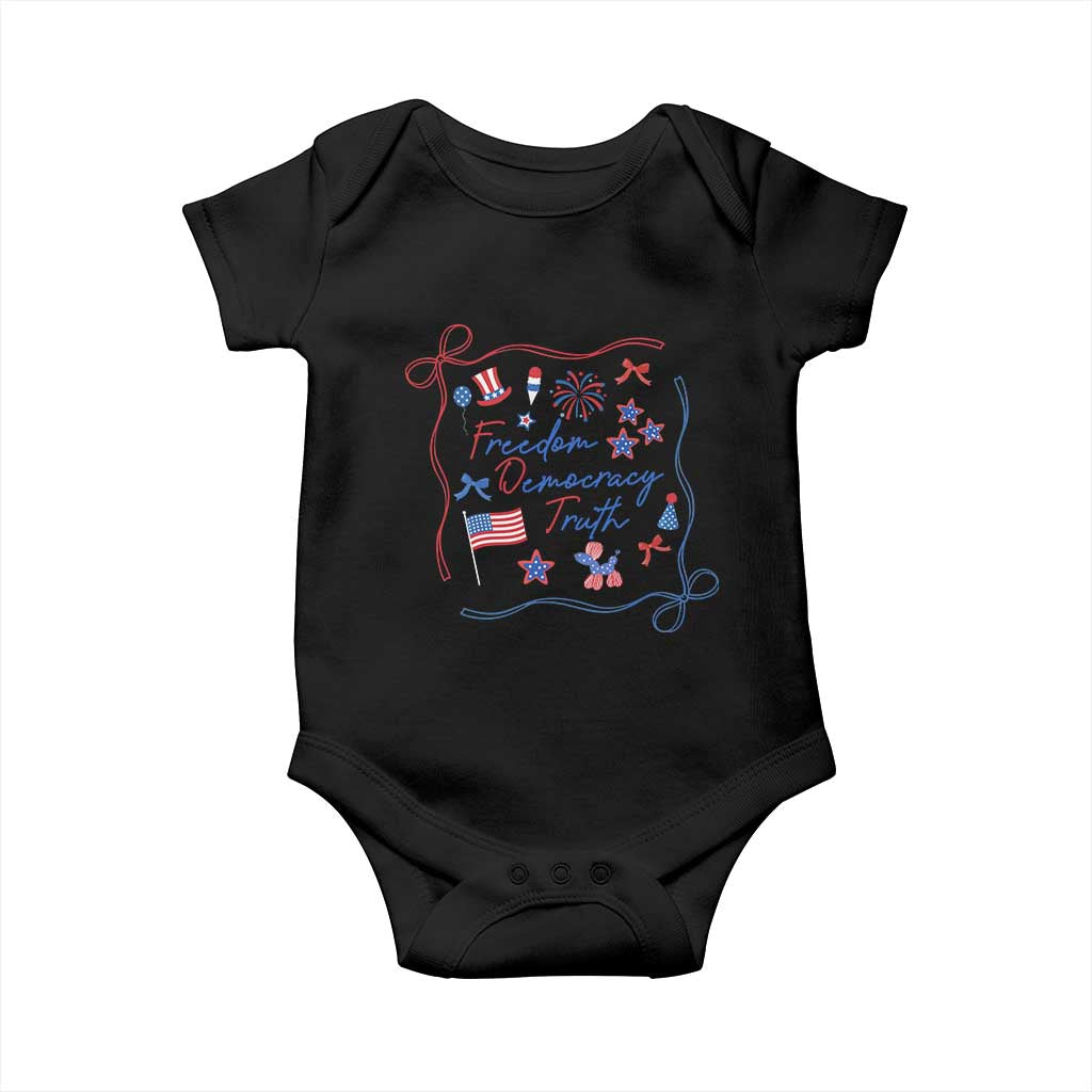 Patriotic Subtle FDT Baby Onesie Coquette Bow Patriotic 4th of July