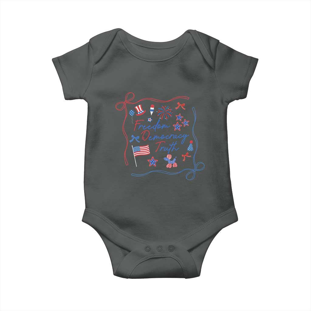 Patriotic Subtle FDT Baby Onesie Coquette Bow Patriotic 4th of July