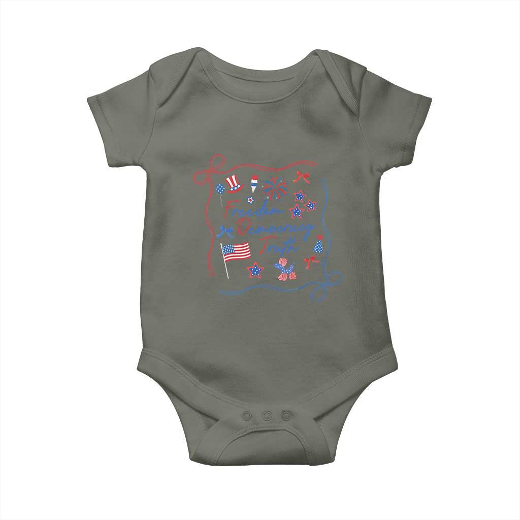 Patriotic Subtle FDT Baby Onesie Coquette Bow Patriotic 4th of July