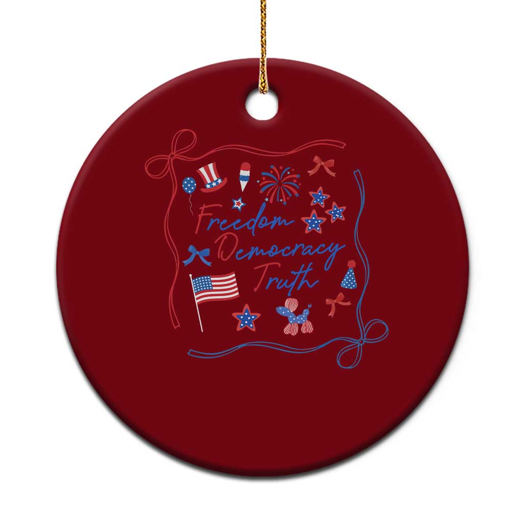 Patriotic Subtle FDT Ceramic Ornament Coquette Bow Patriotic 4th of July - Wonder Print Shop