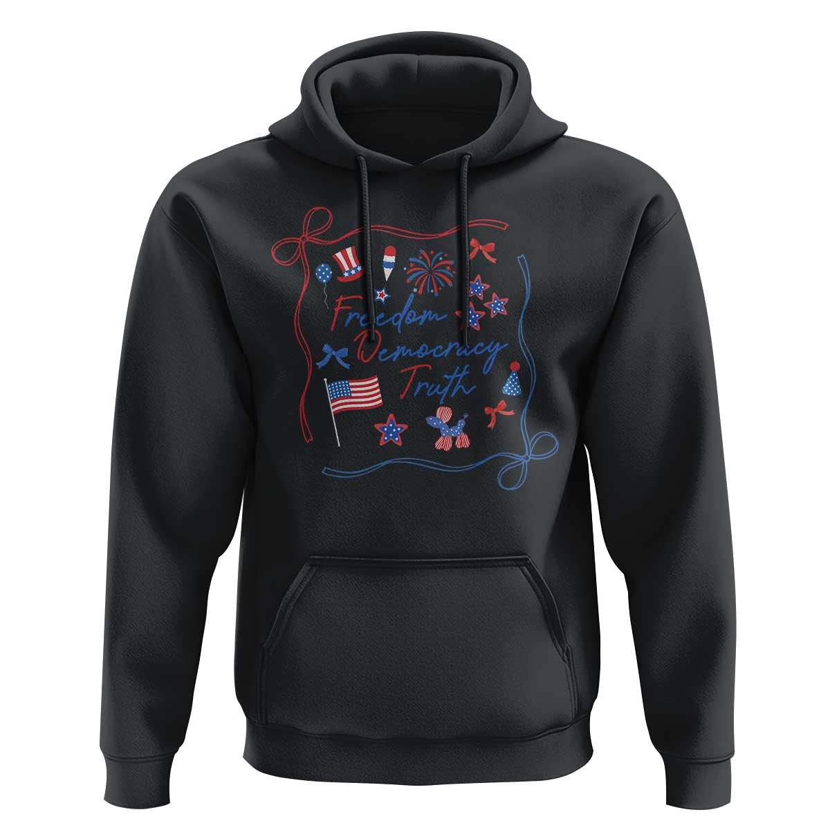 Patriotic Subtle FDT Hoodie Coquette Bow Patriotic 4th of July