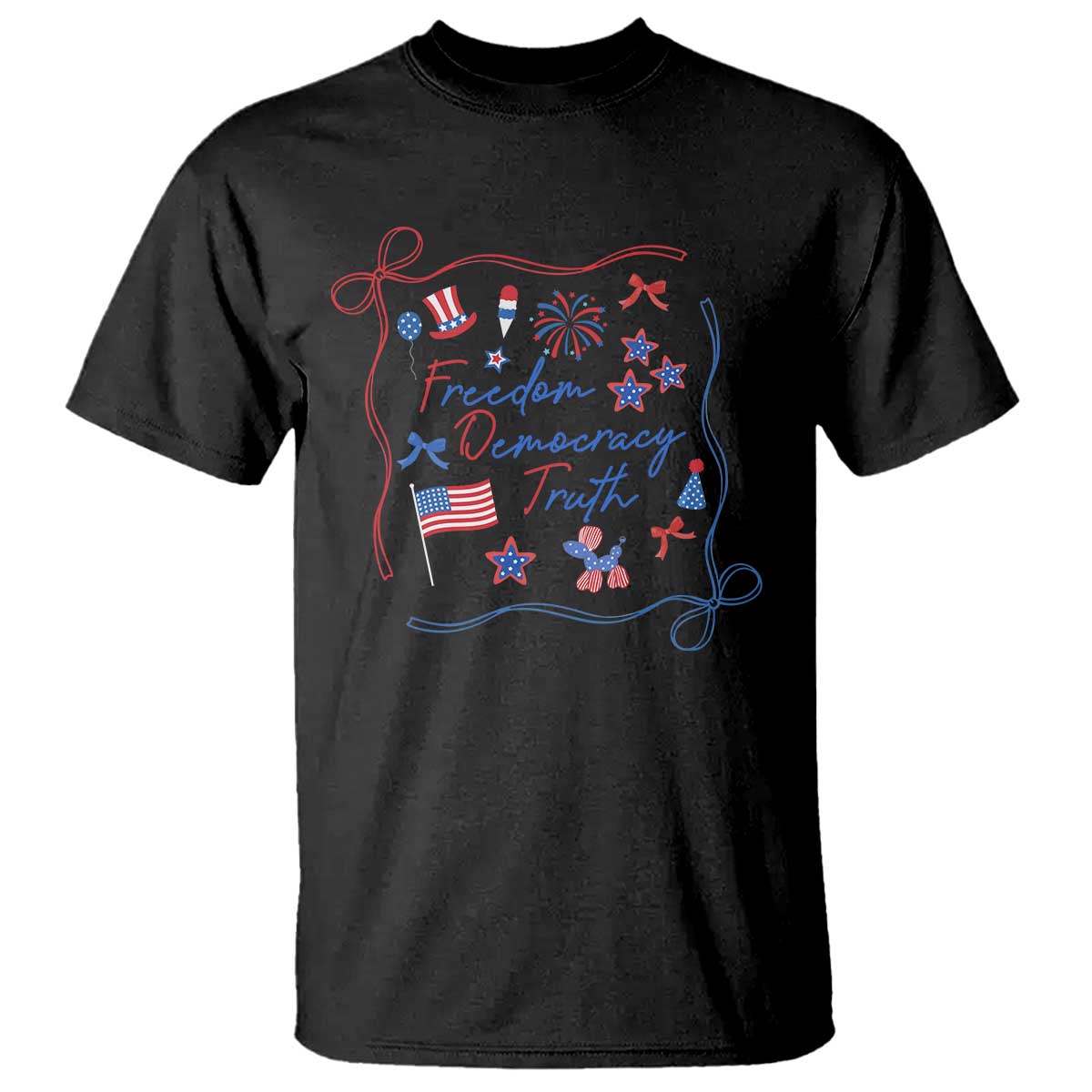 Patriotic Subtle FDT T Shirt Coquette Bow Patriotic 4th of July