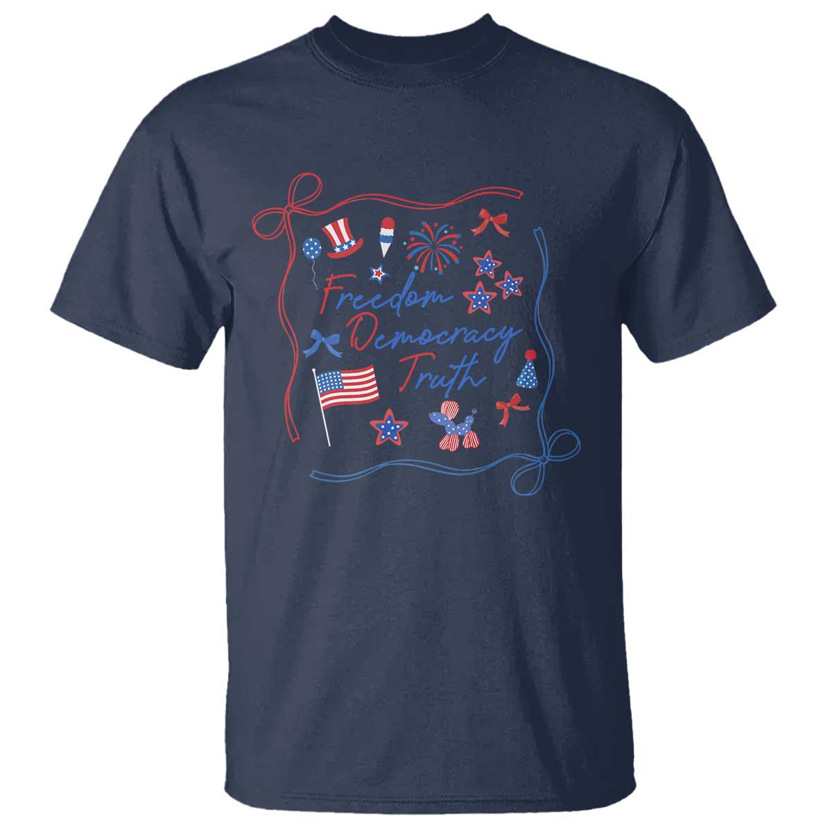 Patriotic Subtle FDT T Shirt Coquette Bow Patriotic 4th of July