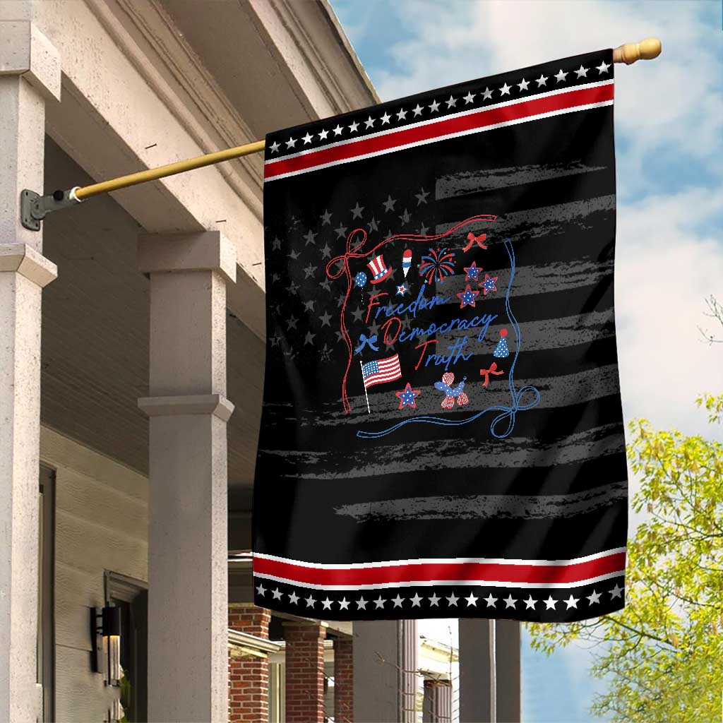 Patriotic Subtle FDT Garden Flag Coquette Bow Patriotic 4th of July