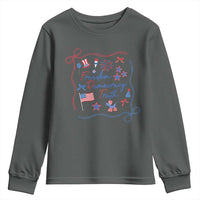 Patriotic Subtle FDT Youth Sweatshirt Coquette Bow Patriotic 4th of July